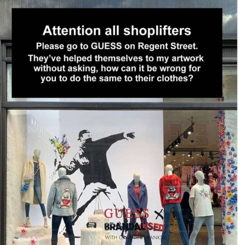 Banksy em protesto contra a Guess