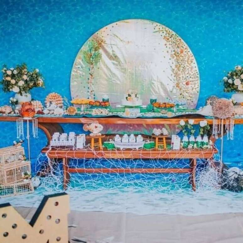 66- Ch&aacute; de casa nova com tem&aacute;tica praieira. Fonte &ndash; Atelie Vitrine Decor