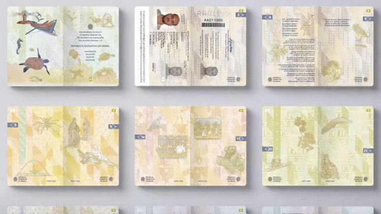 Novo passaporte traz ilustrações dos biomas brasileiros e elementos de segurança mais difíceis de serem fraudados.