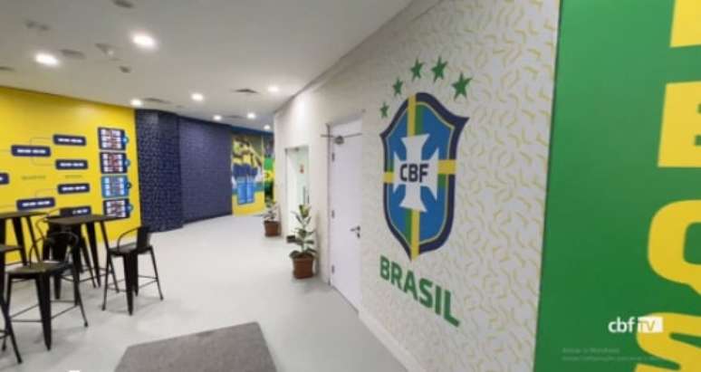 Centro de Treinamento foi repaginado com as cores do Brasil (Reprodução / CBF)