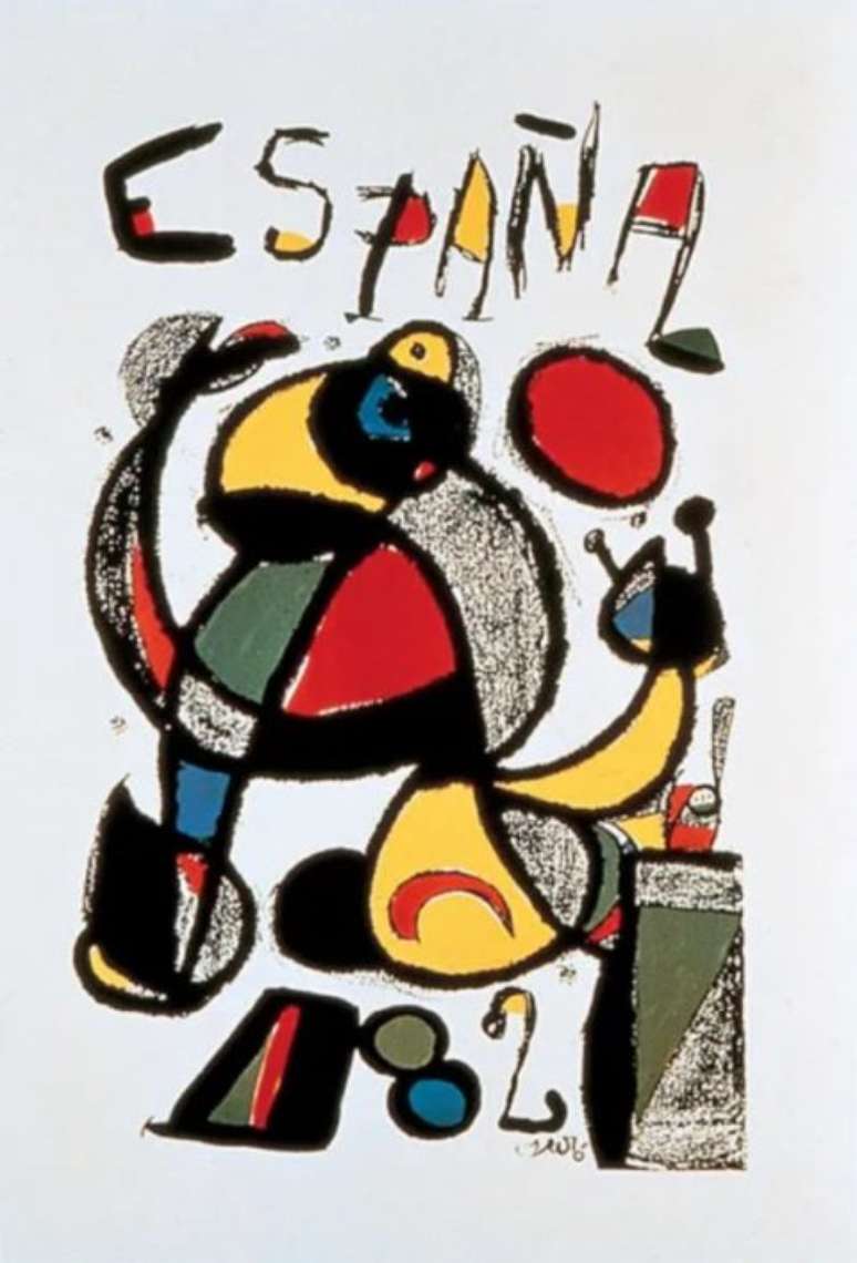 Copa da Espanha (1982) - Um dos maiores nomes da pintura espanhola, o artista plástico Miró fez o cartaz bem no seu estilo surrealista.