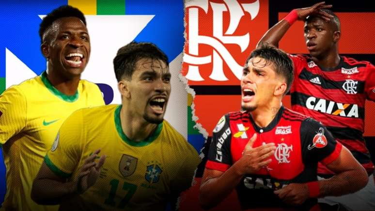 Vini Jr e Lucas Paquetá são esperanças da Seleção Brasileira na busca pelo hexa (Arte: JP Soares / LANCE!)