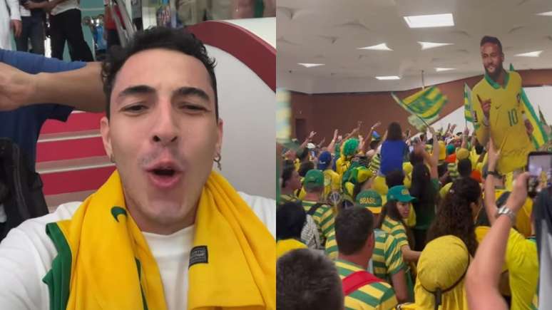 Nas redes sociais, Guilherme Pitta compartilha momentos do 'esquenta' para a estreia da Seleção Brasileira na Copa do Mundo do Catar