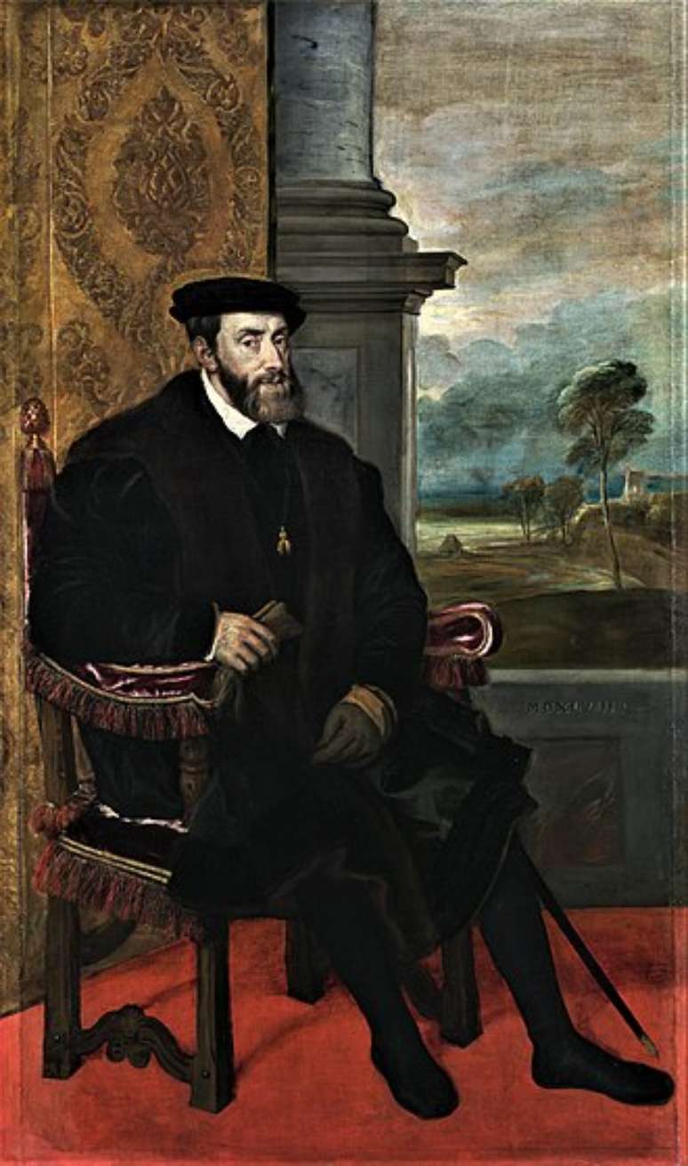 Imperador Carlos V em pintura da &eacute;poca