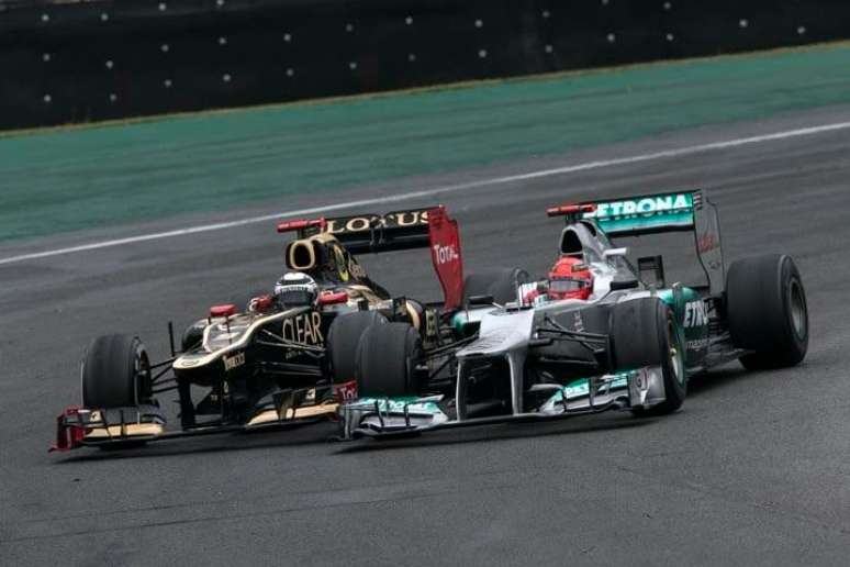 Schumacher e Räikkönen chegaram a se encontrar na pista de Interlagos 