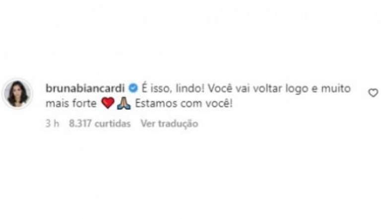 Comentário de Bruna Biancardi (Reprodução/Instagram)