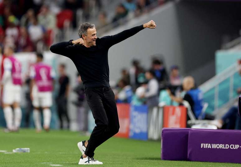 Luis Enrique durante jogo da Espanha na Copa