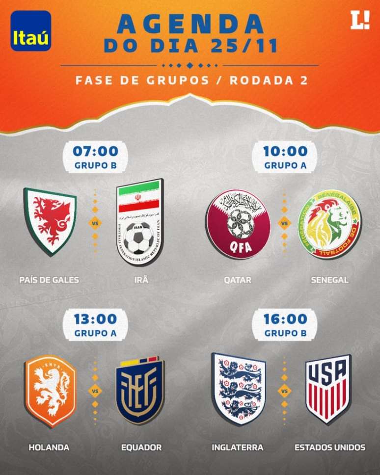 Jogos de hoje, terça-feira, 25; onde assistir ao vivo e horários