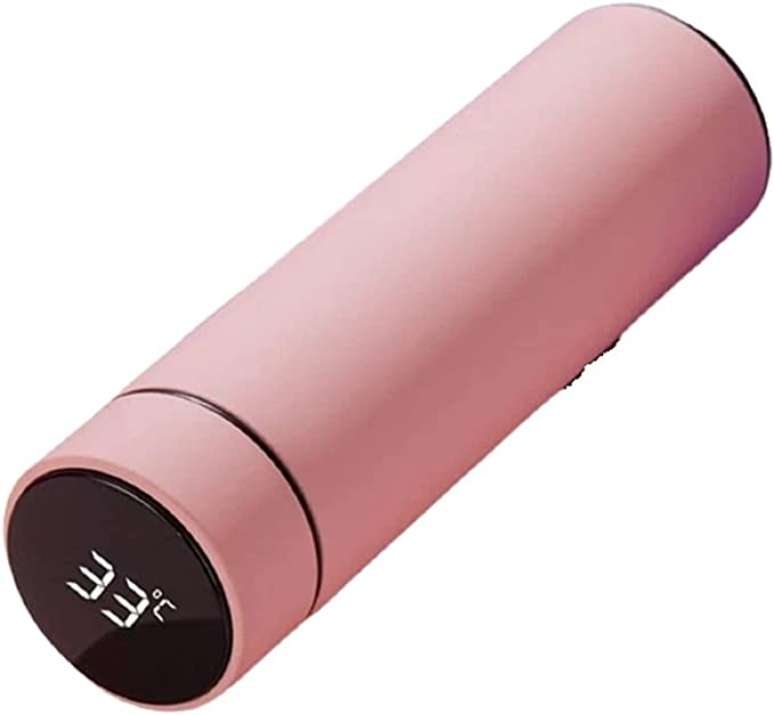 Garrafa Térmica Café, Água C/Sensor De Temperatura Em Led Cor:Rosa | Amazon.com.br