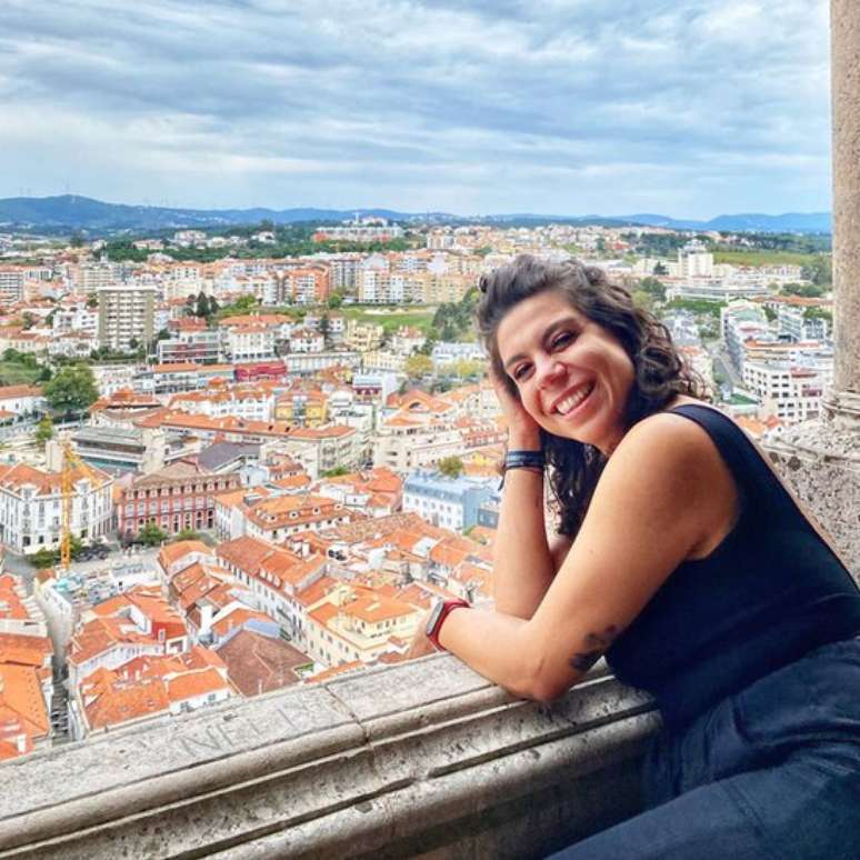 Aline Dorneles no Castelo de Leiria: a gaúcha se mudou para o interior de portugal em agosto