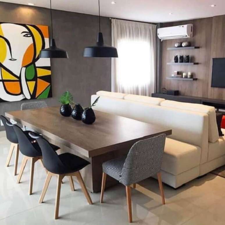 8. O sof&aacute;-ilha tamb&eacute;m traz acessos para a mesa de jantar. Fonte &ndash; @almocodesexta