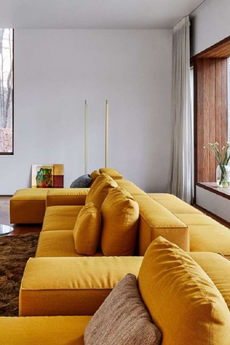 26. O sof&aacute;-ilha se destaca na decora&ccedil;&atilde;o. Fonte &ndash; Plaisier Interieur