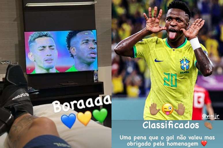 Neymar posta nas redes sociais homenagem de Vini Jr