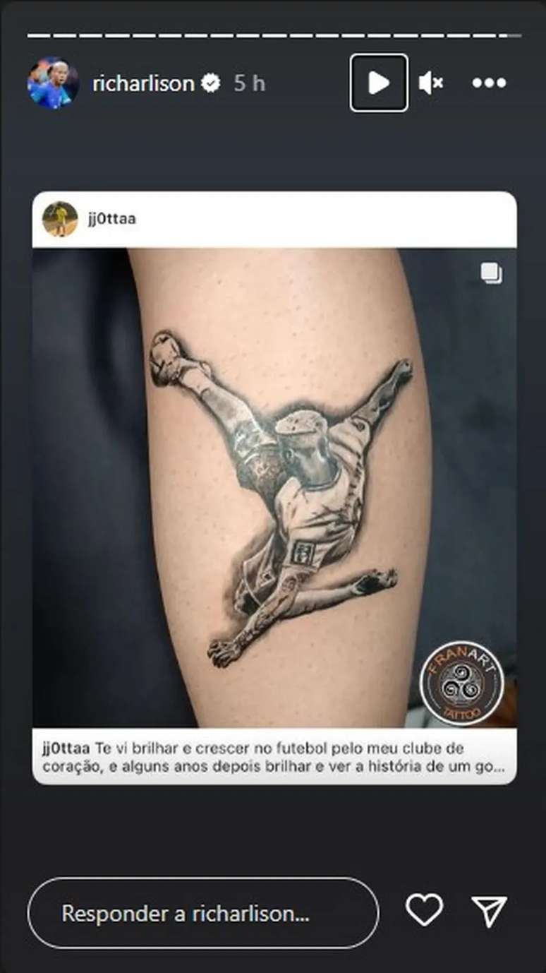 Tatuagem do estudante Josué Júnior