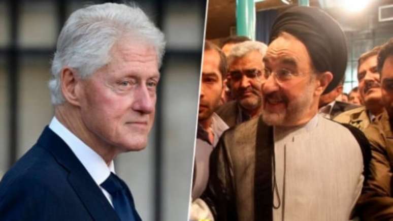 Bill Clinton e Muhammad Khatami: presidentes dos Estados Unidos e Irã no