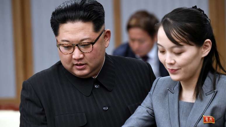 Kim Jong-un e sua irmã Kim Yo-jong
