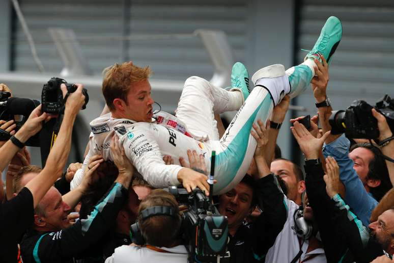 Nico Rosberg celebra vitória no GP da Itália de 2016 