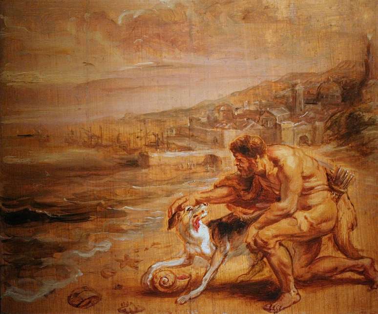 Obra de Peter Paul Rubens (por volta de 1636) retrata a descoberta do p&uacute;rpura por H&eacute;rcules