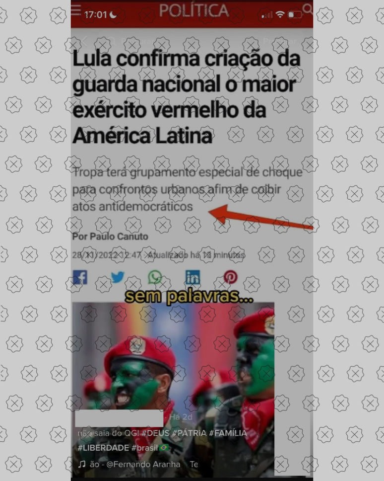 É falso que Lula anunciou criação da Guarda Nacional