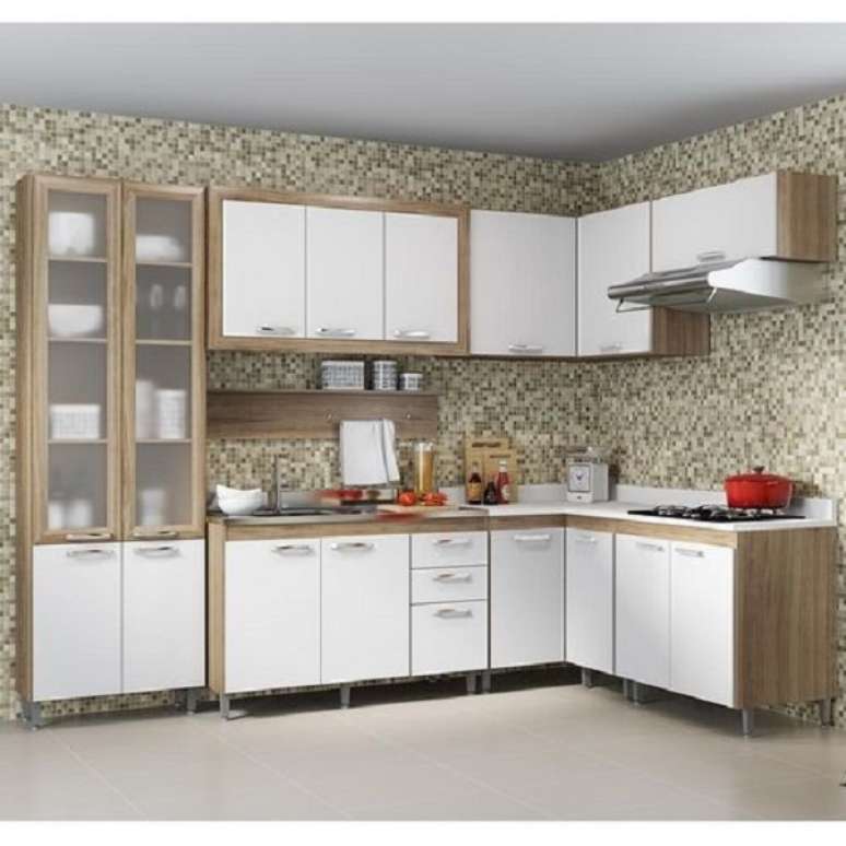 10. Cozinha com porta de vidro mini boreal &ndash; Foto Submarino