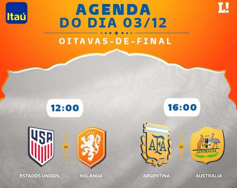 Agenda da Copa: veja horários e onde assistir aos jogos deste sábado