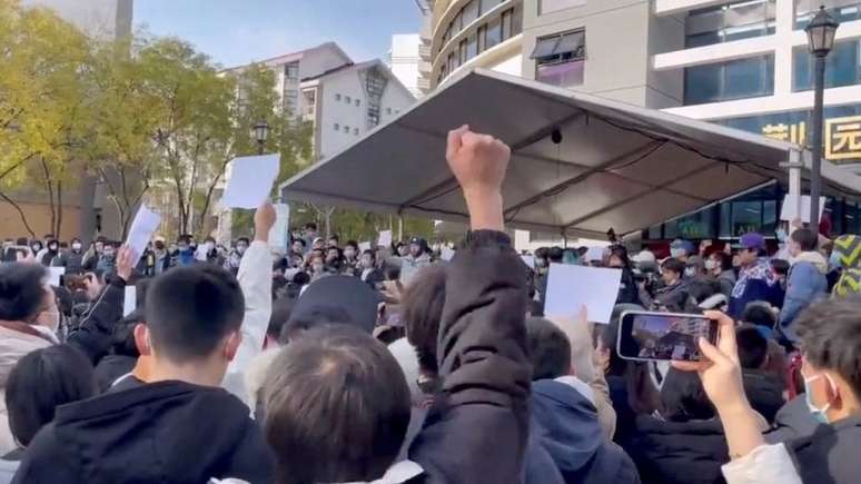 Estudantes protestaram na principal universidade da China