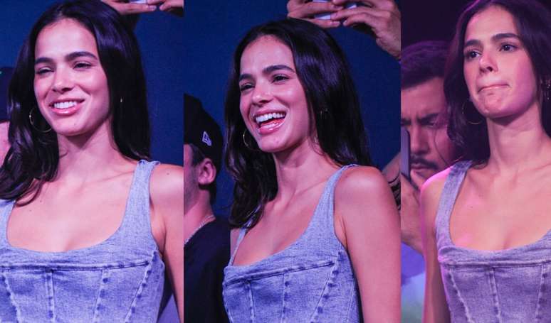 Bruna Marquezine dançou muito durante show de Anitta na arena do Ibirapuera em São Paulo em 3 de dezembro de 2022.