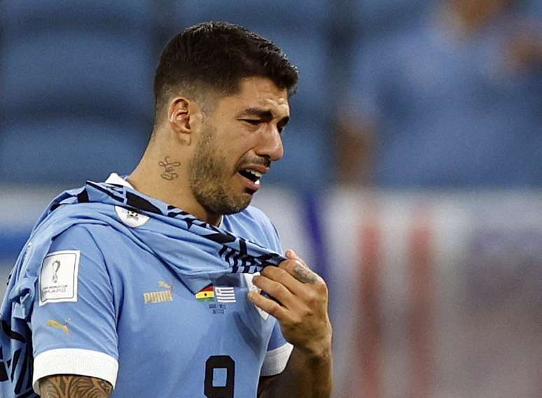 Luis Suárez chorou após eliminação do Uruguai da Copa do Mundo 