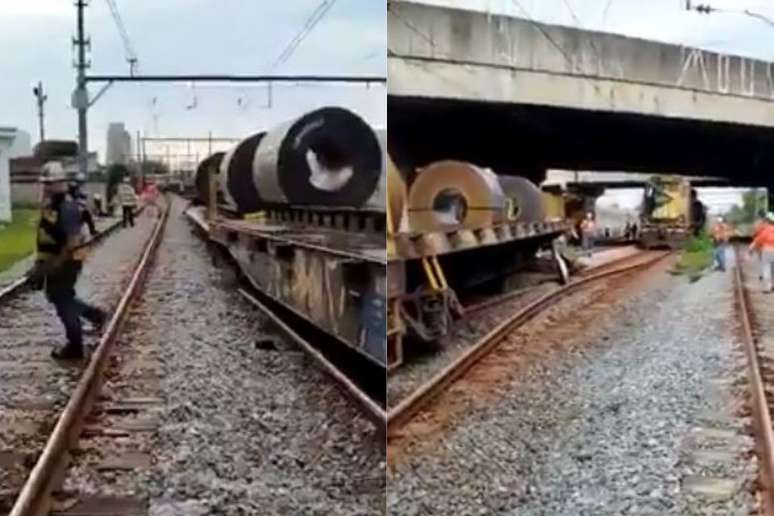 Trem descarrilado em São Paulo