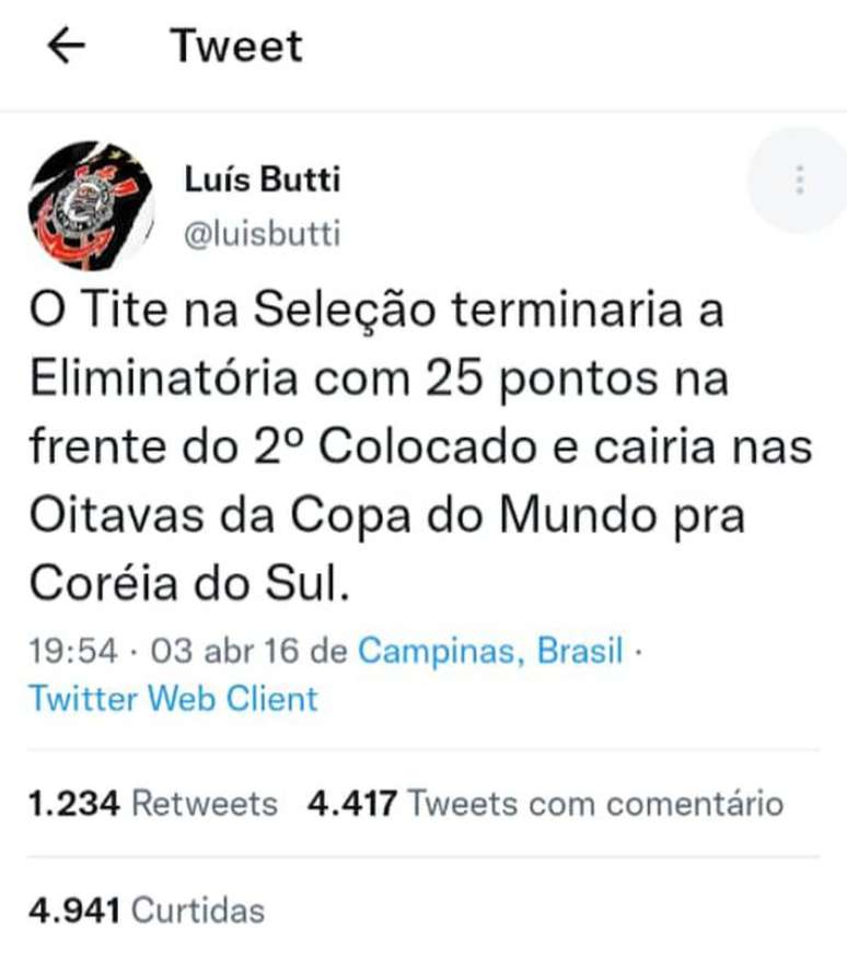 Luís Butti "profetizou" que Brasil e Coreia do Sul se enfretariam nas oitavas de final da Copa do Mundo do Catar.