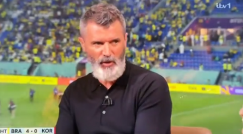 Roy Keane durante transmissão de Brasil x Coreia do Sul (Foto: Reprodução / ITV)