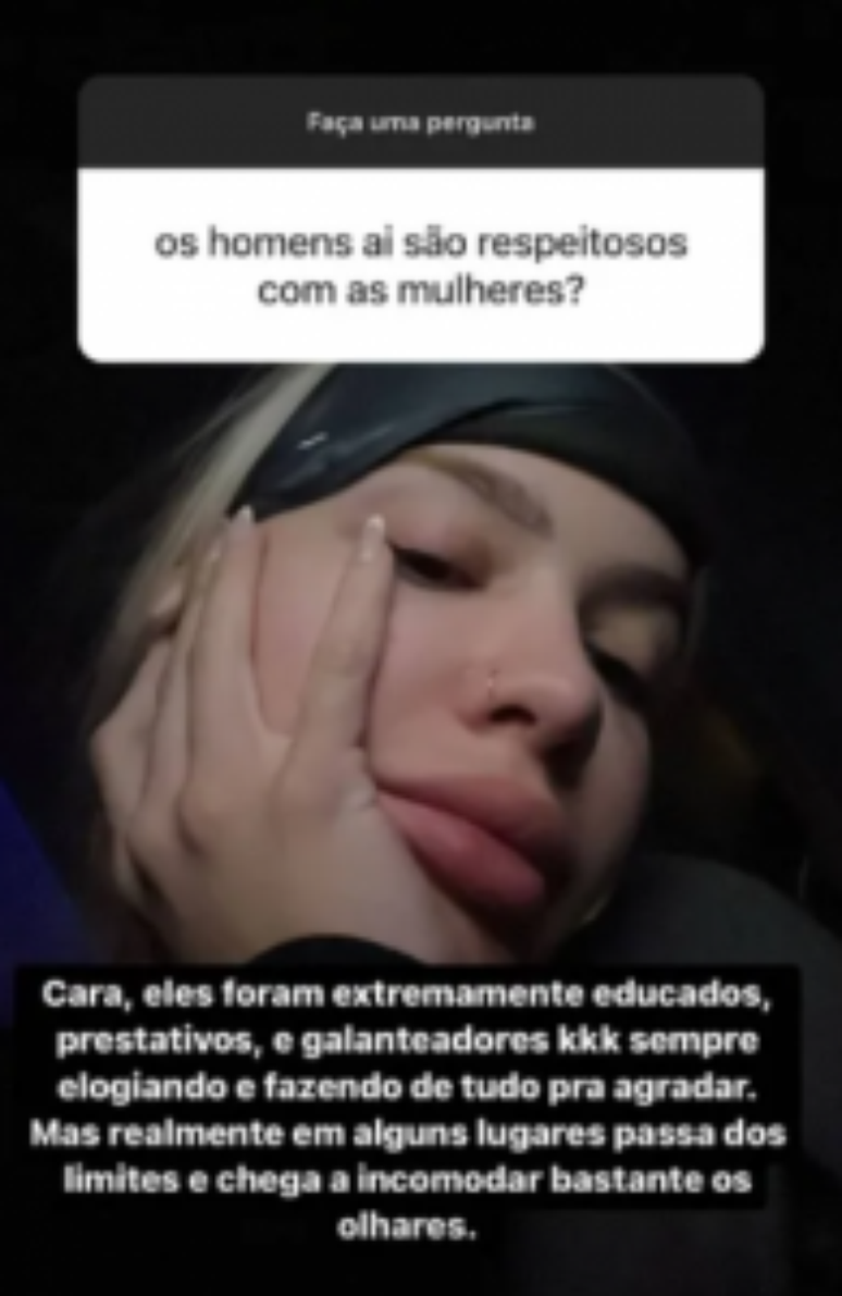 Karoline responde fã sobre homens no Qatar (Foto: Reprodução/Instagram)