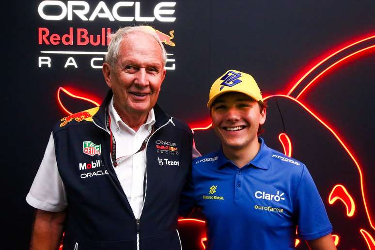 Helmut Marko e Enzo Fittipaldi. Brasileiro surge como ás na manga para Red Bull na F2 