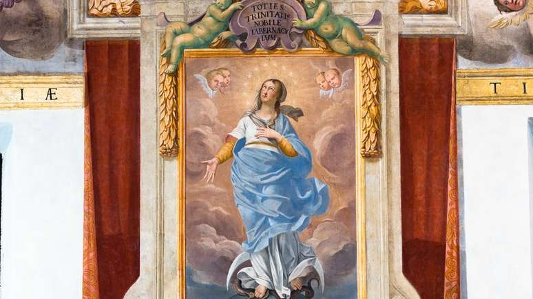 Pintura de Nossa Senhora Imaculada Concei&ccedil;&atilde;o