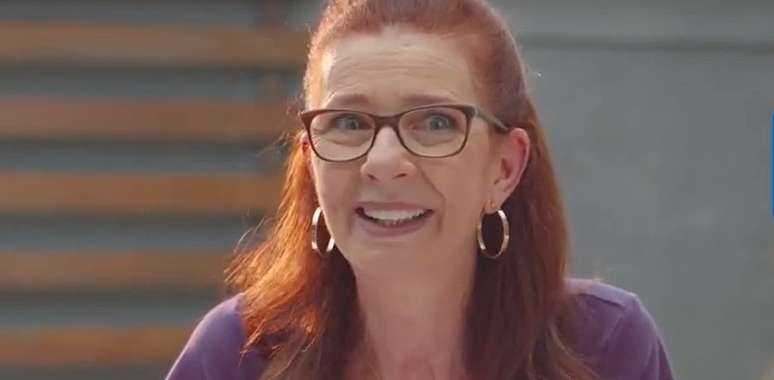 Marcia Manfredini em um vídeo publicitário: o sorriso era sua marca registrada