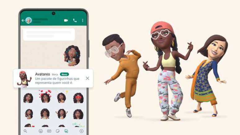 WhatsApp lança avatar personalizável com as suas características físicas.