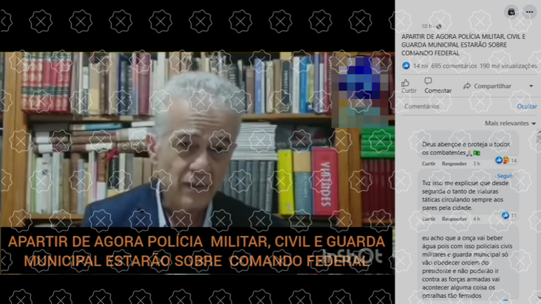 Legenda engana ao dizer que decreto coloca polícias e guardas municipais sob comando do governo federal