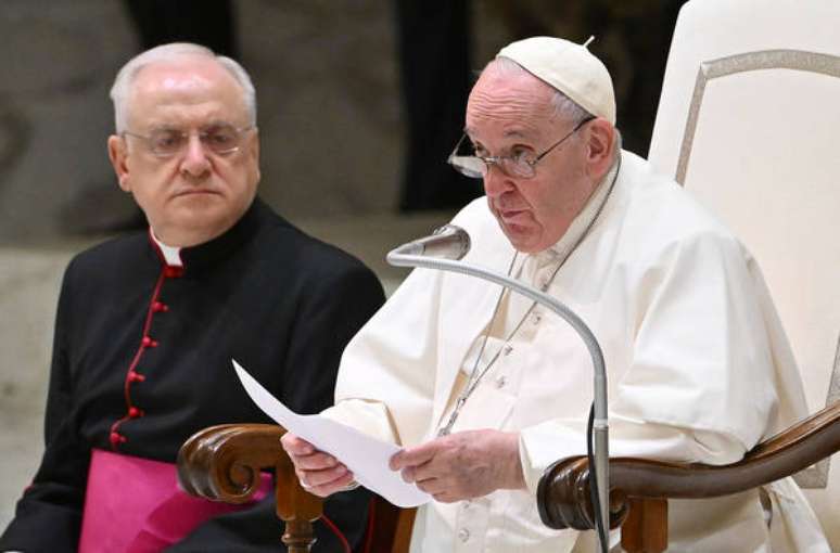 Papa Francisco durante audiência geral no Vaticano