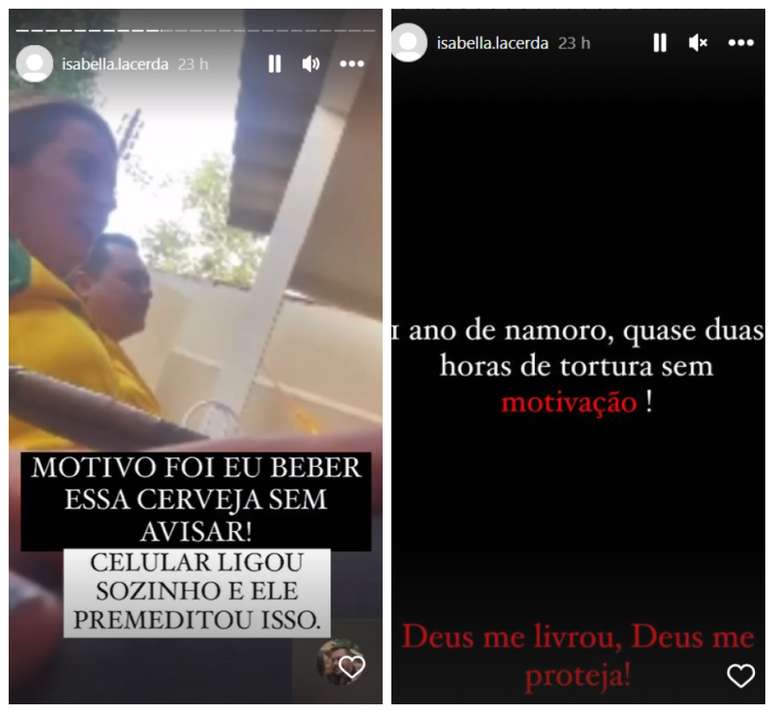 Isabella denunciou o que aconteceu nas redes sociais.