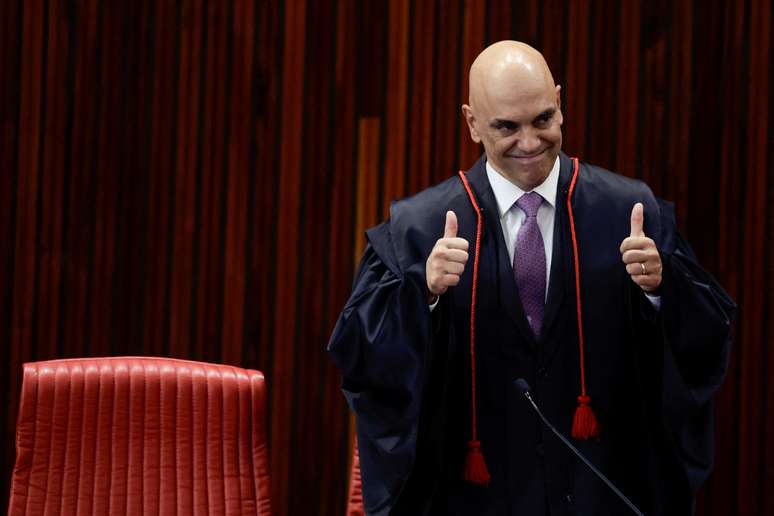 Alexandre de Moraes, presidente do TSE, durante a cerim&ocirc;nia de diploma&ccedil;&atilde;o do presidente eleito Luiz In&aacute;cio Lula da Silva (PT)