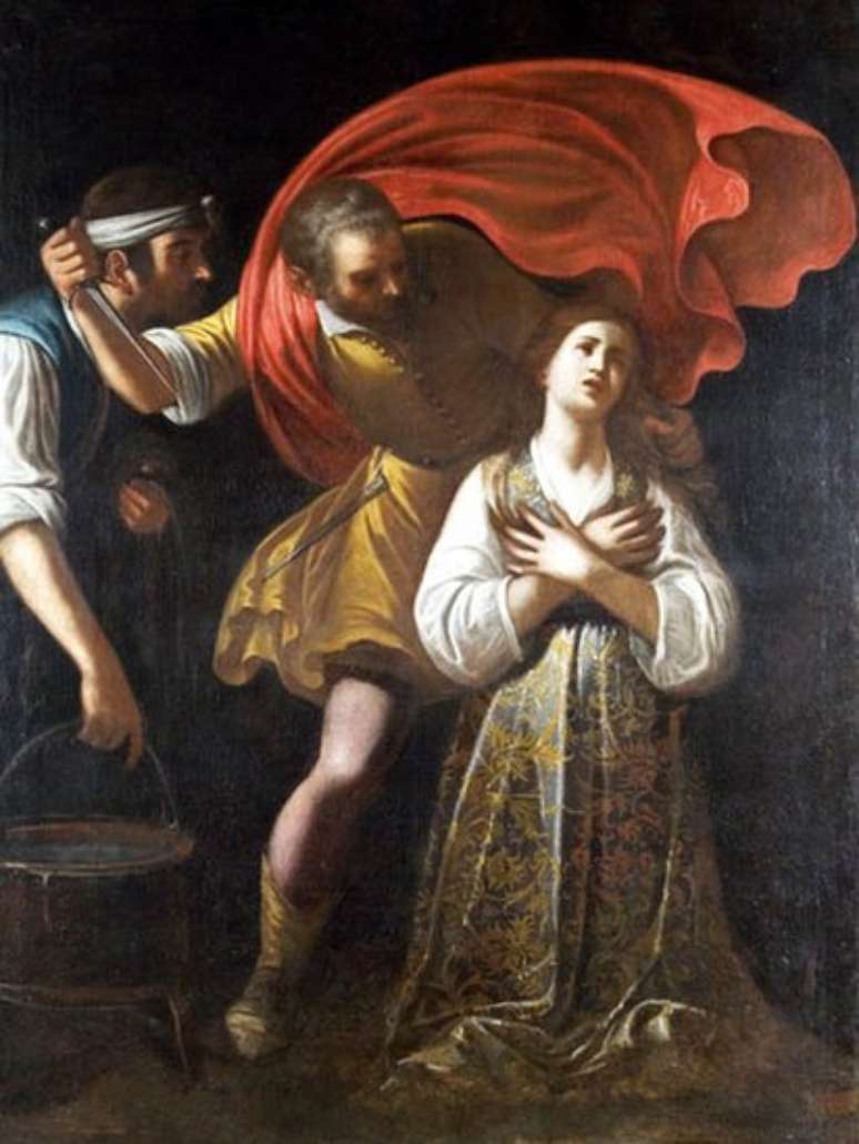 Mart&iacute;rio de Santa Luzia, em obra de Mario Minniti, datada do s&eacute;culo 16