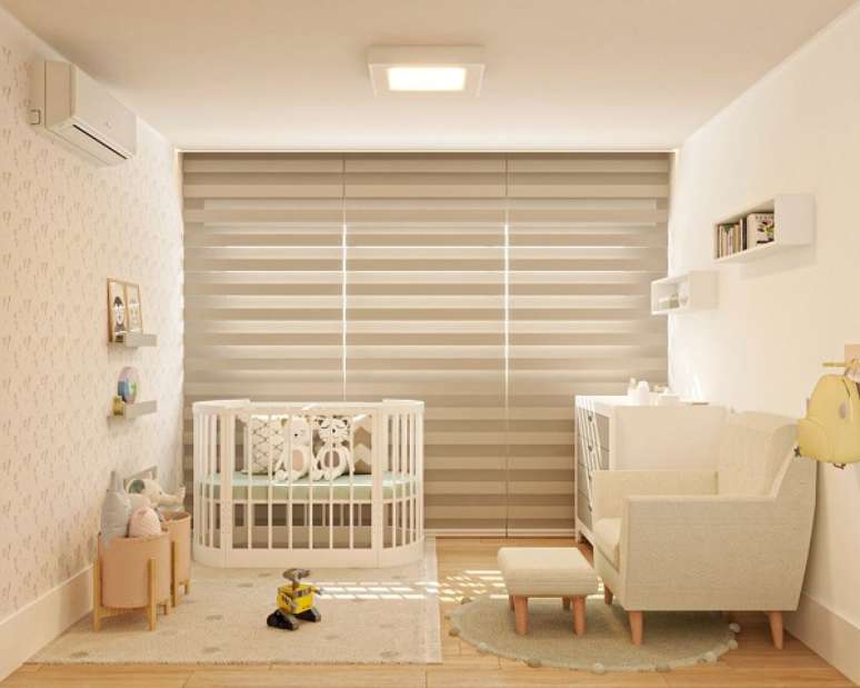 7. Ber&ccedil;o moderno 3 em 1 para quarto de beb&ecirc; &ndash; Foto Aline Oliveira Arquitetura