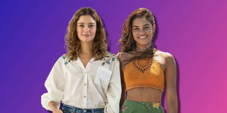 A protagonista de 'Todas as Flores', Ma&iacute;ra (Sophie Charlotte), e a personagem principal de 'Travessia', Brisa (Lucy Alves)