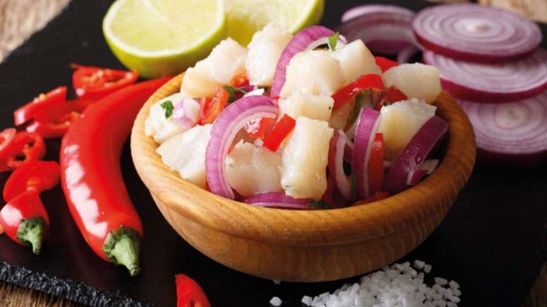 Receita de ceviche de bacalhau – Foto: Divulgação / Água Doce Sabores do Brasil