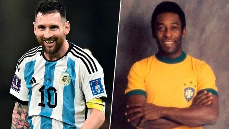 Messi e Pelé são dois dos que melhores trataram a bola desde a invenção do esporte (AFP / Reprodução)