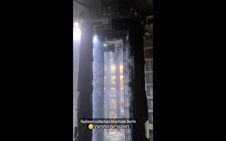 Imagens do aqu&aacute;rio ap&oacute;s explos&atilde;o 