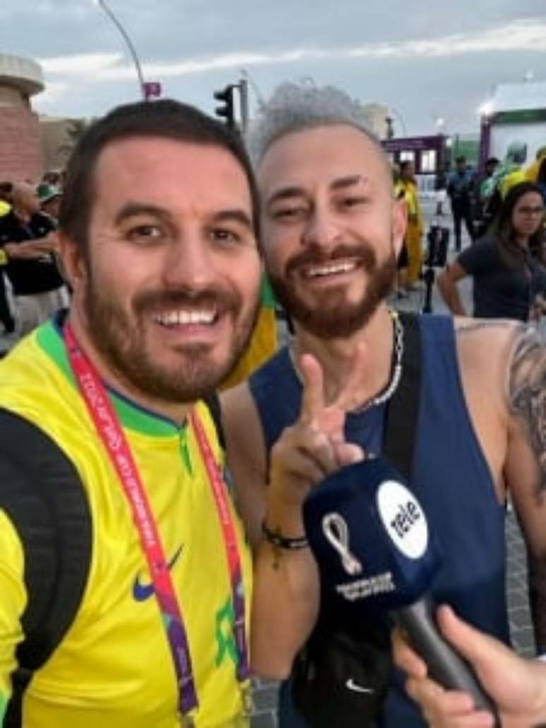 Danilo e Fred na cobertura da Copa do Mundo (Foto: Reprodução / Instagram)