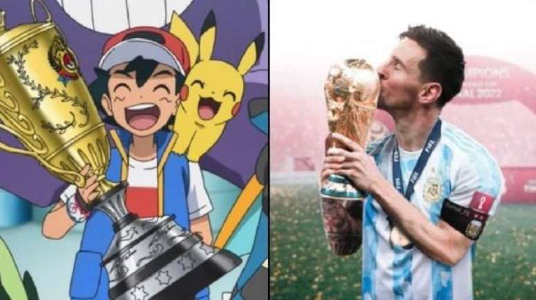 Ash Ketchum e Lionel Messi, campeões mundiais em 2022