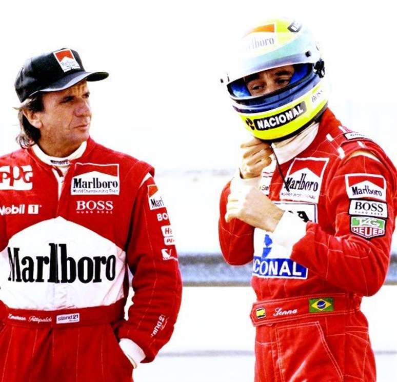 Senna e Fittipaldi: bicampeão foi a ponte para Ayrton testar com a Penske 