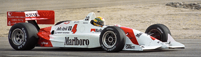 Senna em seu primeiro e único teste com um carro da Indy, em 1992 